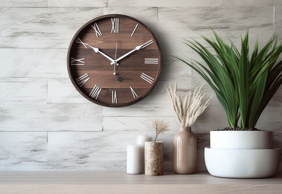 horloge murale en bois